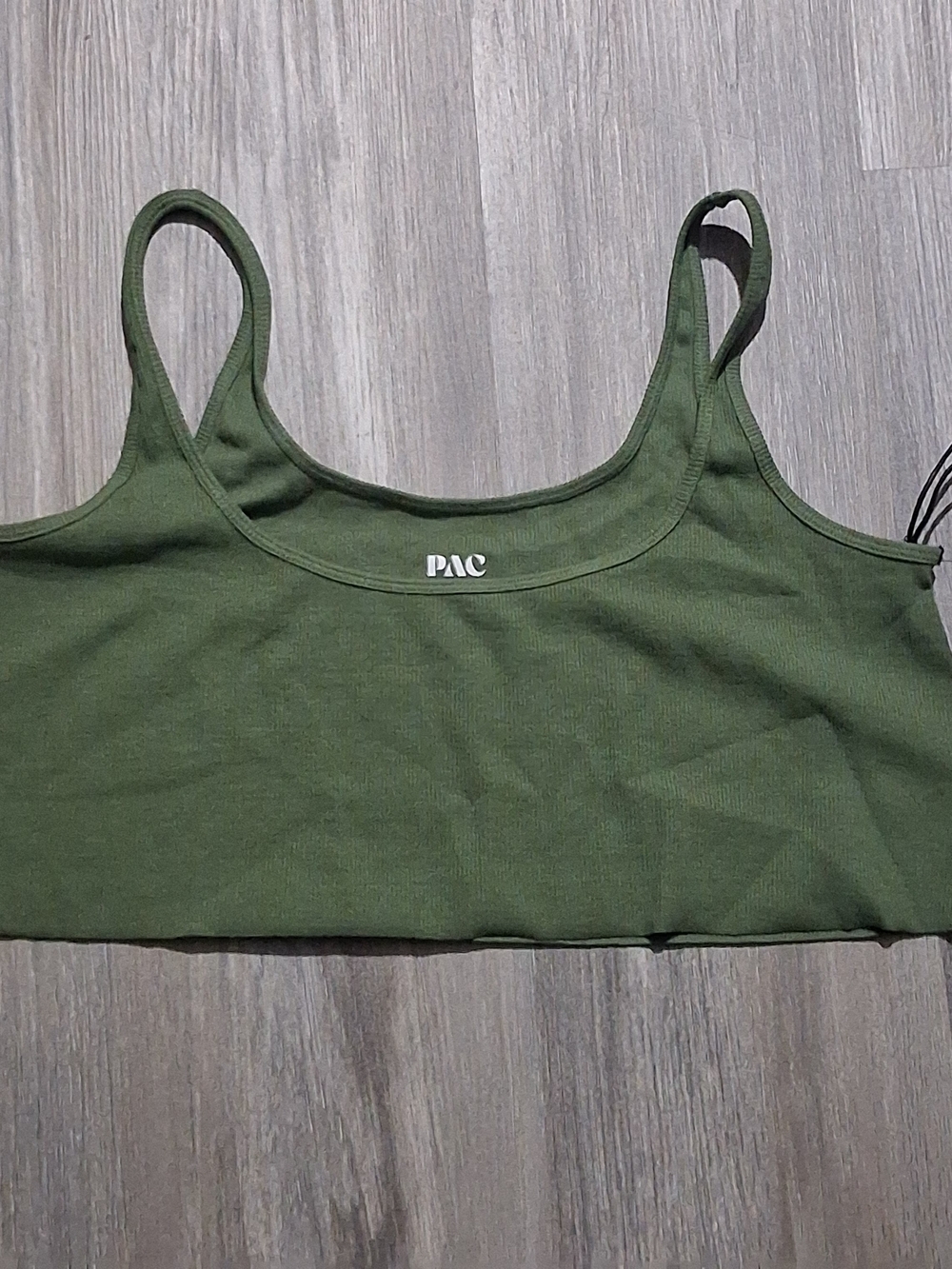PacSun PAC 1980 Olive Green Ribbed Cropped Tank